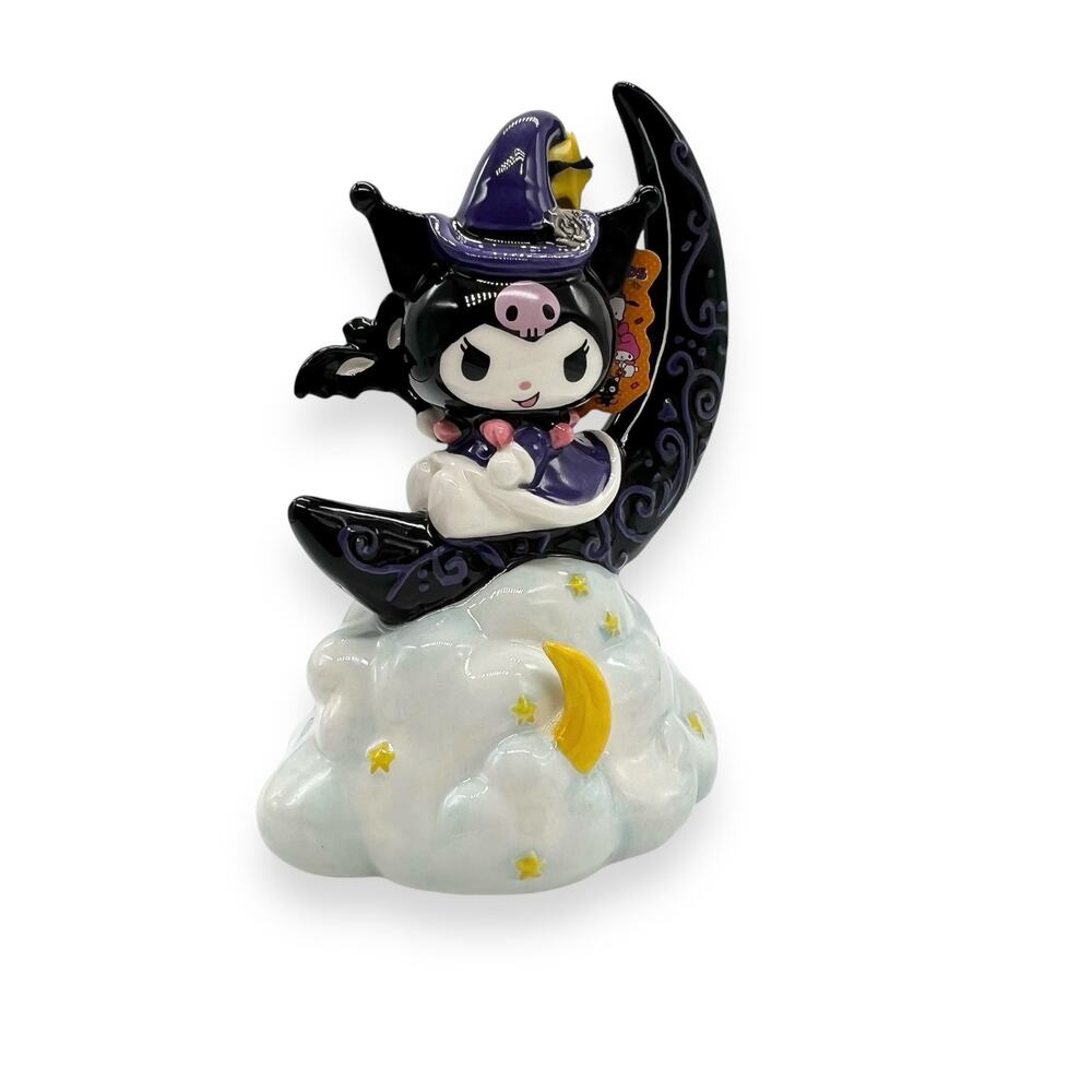 NWT Kuromi Ceramic Figurine - Halloween Witch on Moon & Cloud - Cute HK - Picture 2 of 6